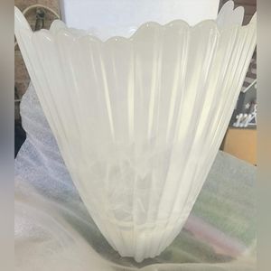 Alabaster White Vase New in box 8 tall, 6 wide at top